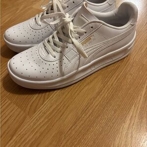 Puma White Perforated Sneakers